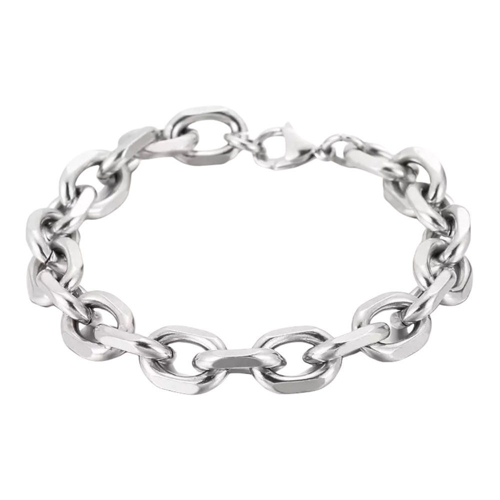 10mm Stainless Steel Cuba O-Chain Men Bracelet - Picture 1 of 6